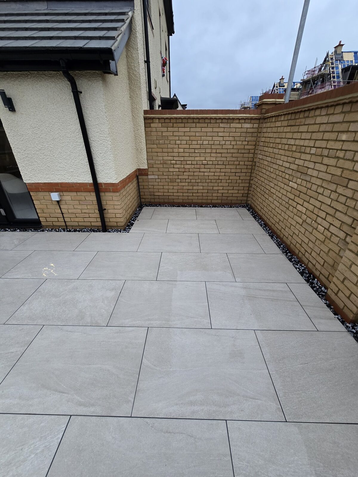 Clean porcelain patio after a SafeTouch deep clean